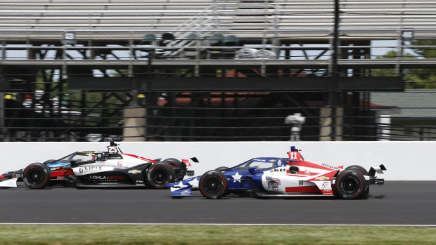 Cars took to the track Monday for the second-to-last practice session prior to Sunday's 106th Running of the Indianapolis 500. One more practice session takes place Friday, the traditional Carb Day. Photo: IndyCar.
